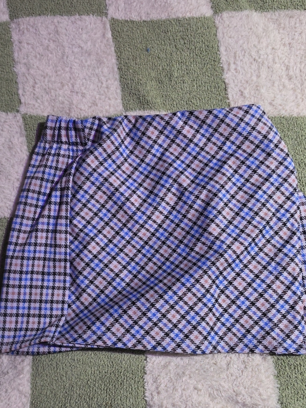 SO Plaid Mini Skirt in Blue and Black